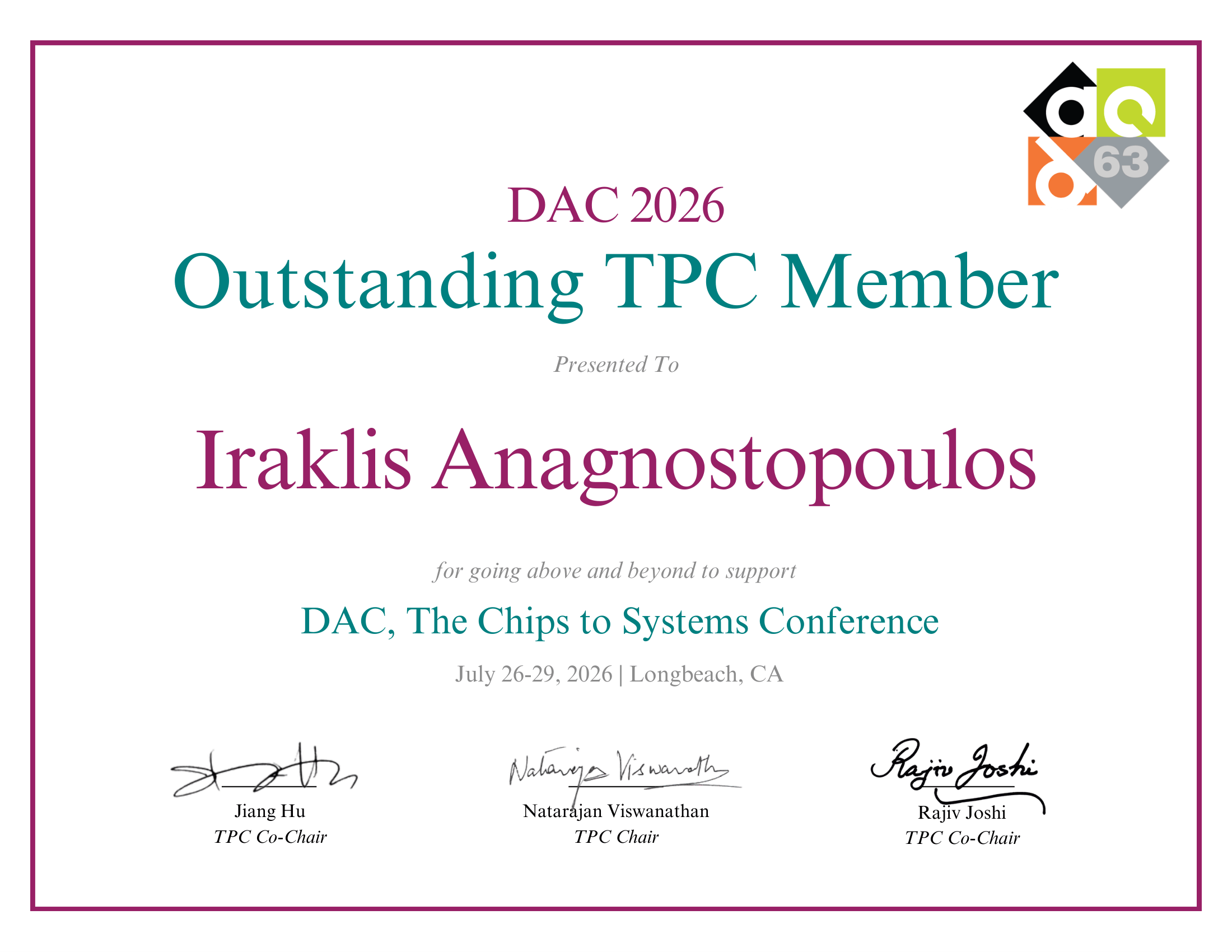 DAC 2026 TPC award